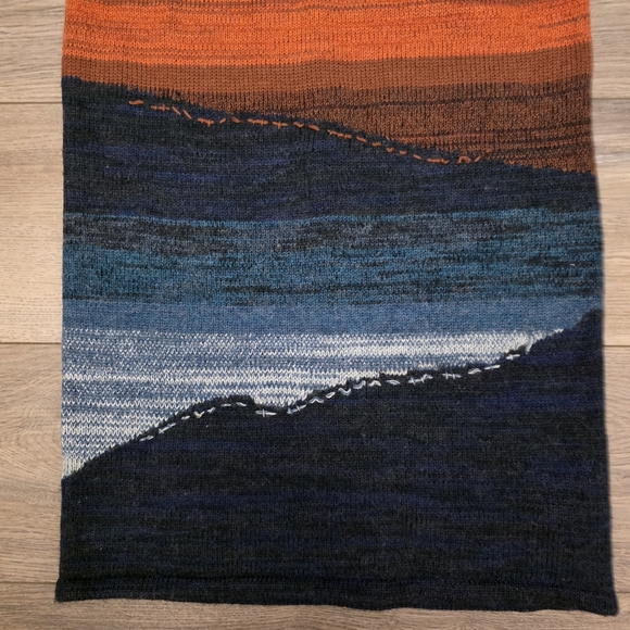 Anthropologie Akemi Kin Wool Blend Scenic Midi Skirt Artsy Grunge - Picture 3 of 6